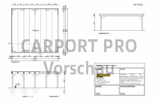 6x7 Ratio Carport Bauzeichnung
